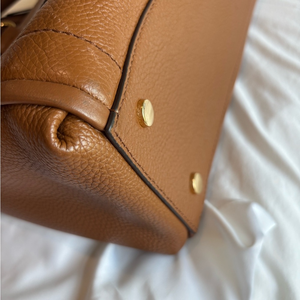 Michael Kors Carine Satchel Bag Camel Brown Leather with Strap and Dust Bag EUC - Picture 16 of 16